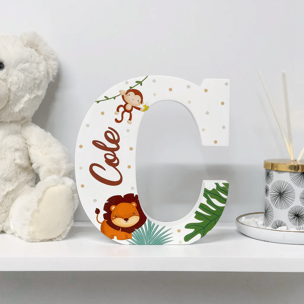 Jungle Theme - Initial Wooden Letter