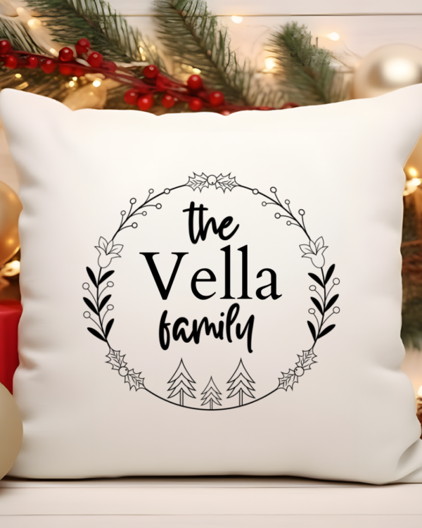 The Family .. Personalised Christmas Cushion