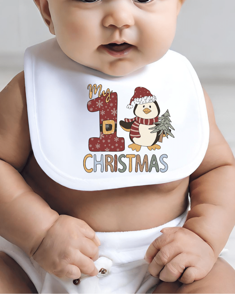 My First Christmas - Penguin Bib