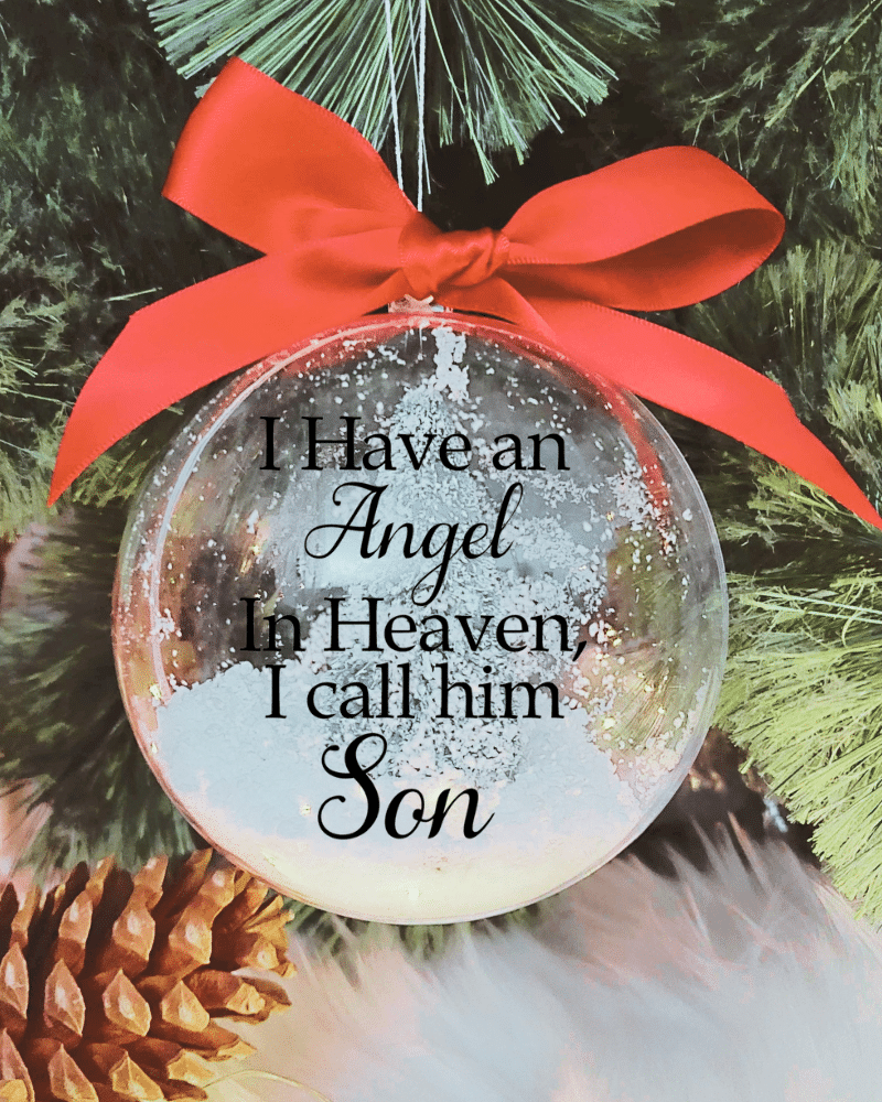 I Have An Angel ... Son - 10cm Acrylic Bauble