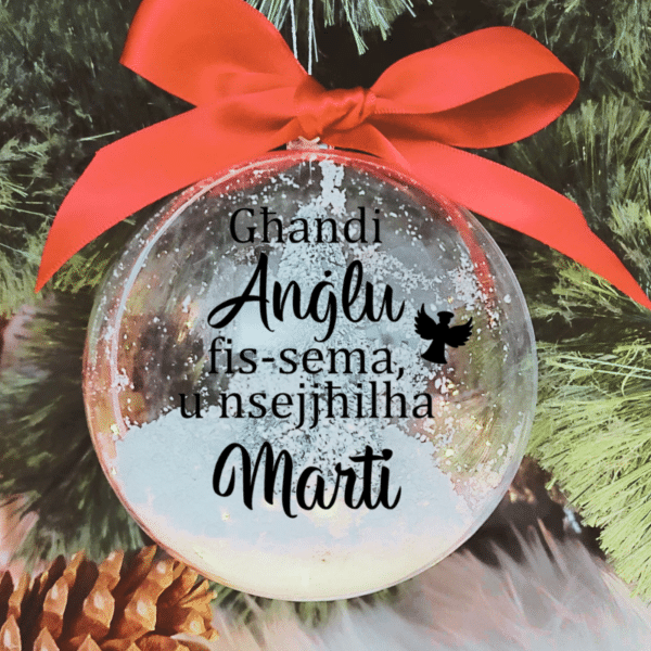 Għandi Anġlu ... Marti - 10cm Acrylic Bauble