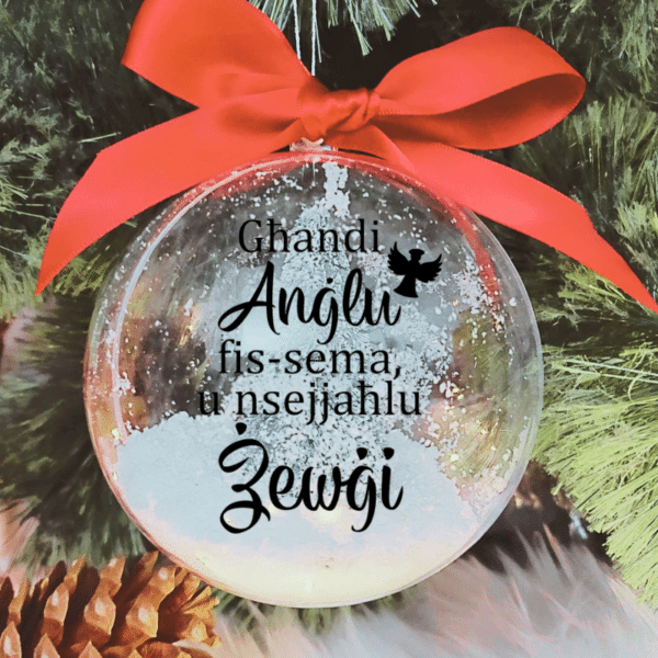 Għandi Anġlu ... Żewġi - 10cm Acrylic Bauble