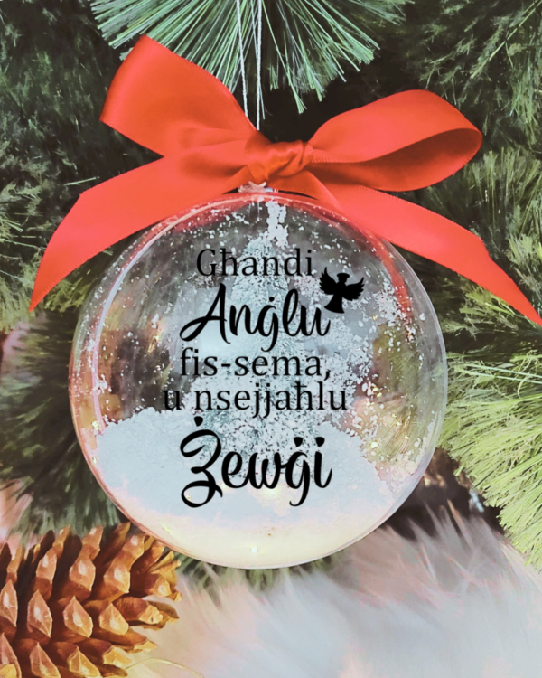 Għandi Anġlu ... Żewġi - 10cm Acrylic Bauble