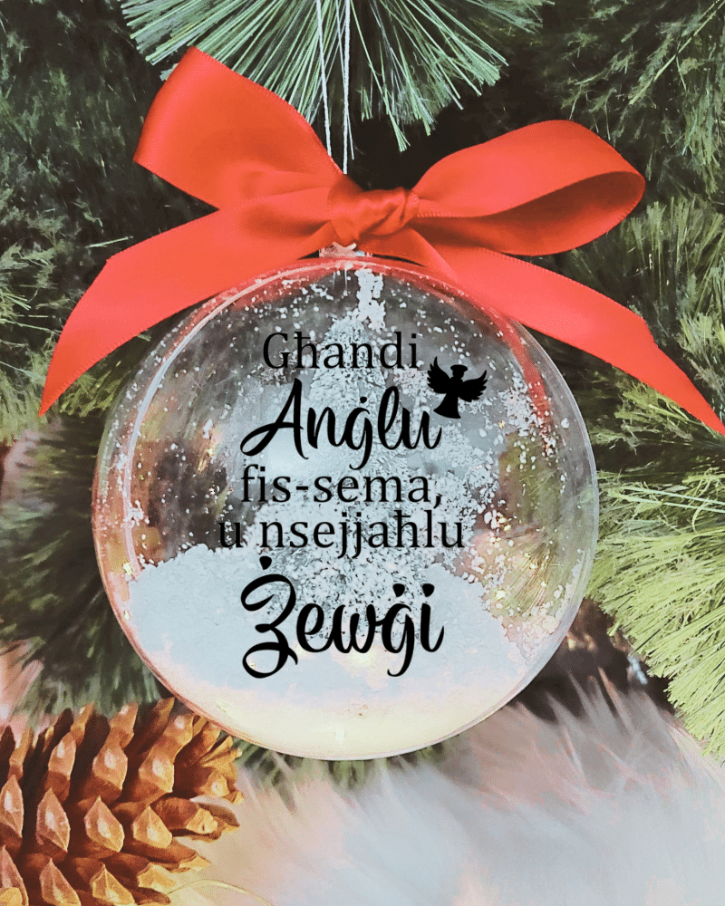 Għandi Anġlu ... Żewġi - 10cm Acrylic Bauble