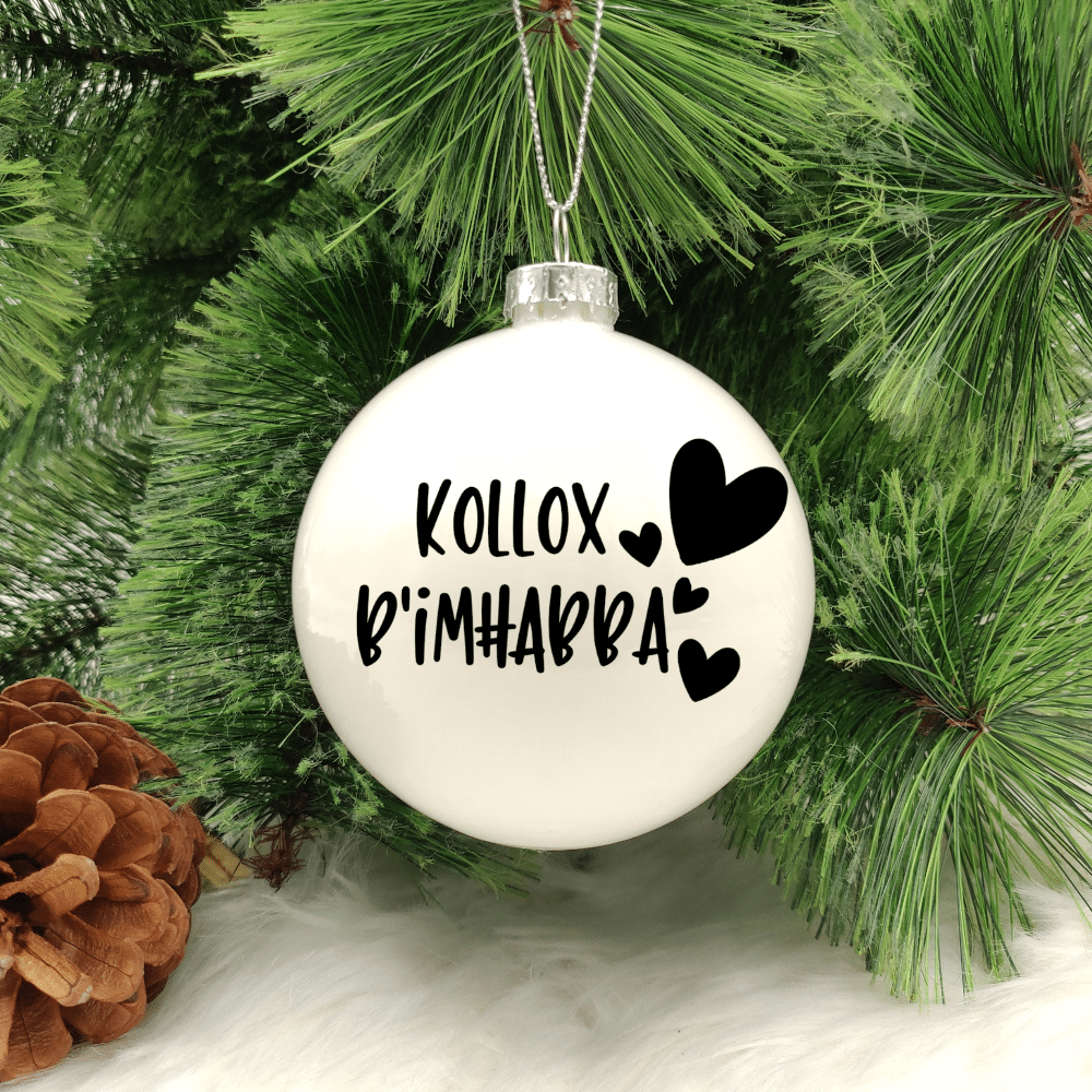Kollox B'Imħabba - 8cm Glass Bauble