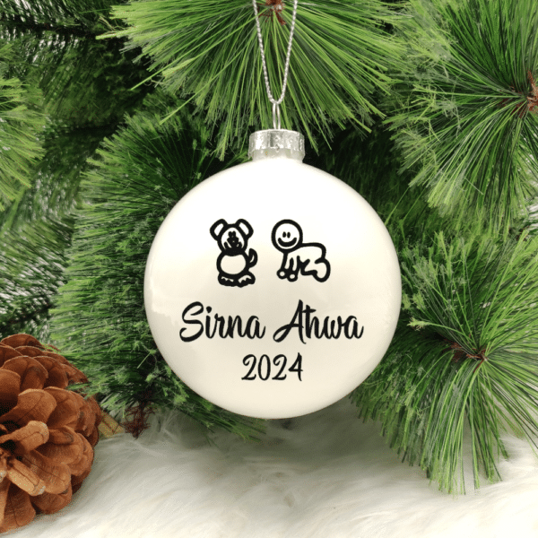 Sirna Aħwa... Dog - 8cm Glass Bauble