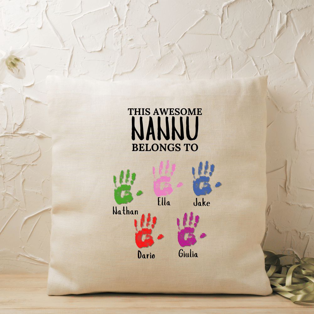 This Nannu Belongs To... - Personalised Hand Print Cushion