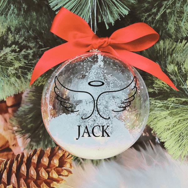 Angel Wings Personalised With Name - 10cm Acrylic Bauble