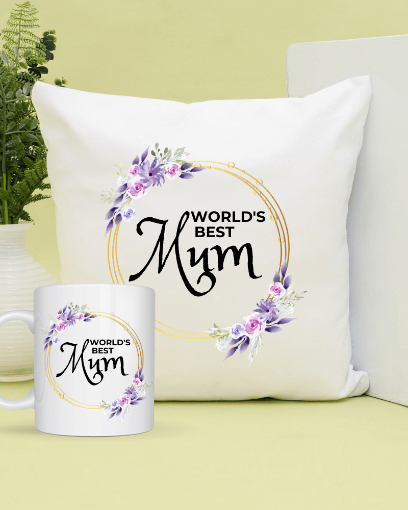 World's Best Mum - Mug & Cushion Set