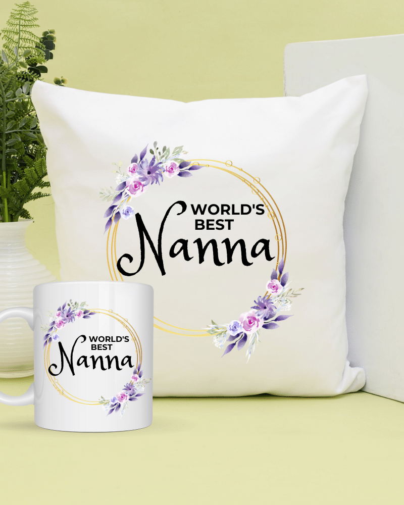 World's Best Nanna - Mug & Cushion Set