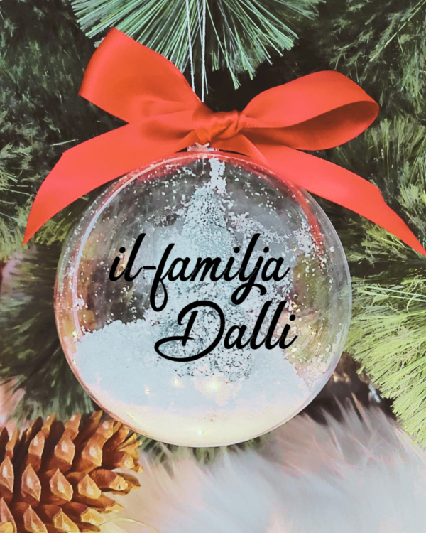 Il-Familja Personalised with Name - 10cm Acrylic Bauble