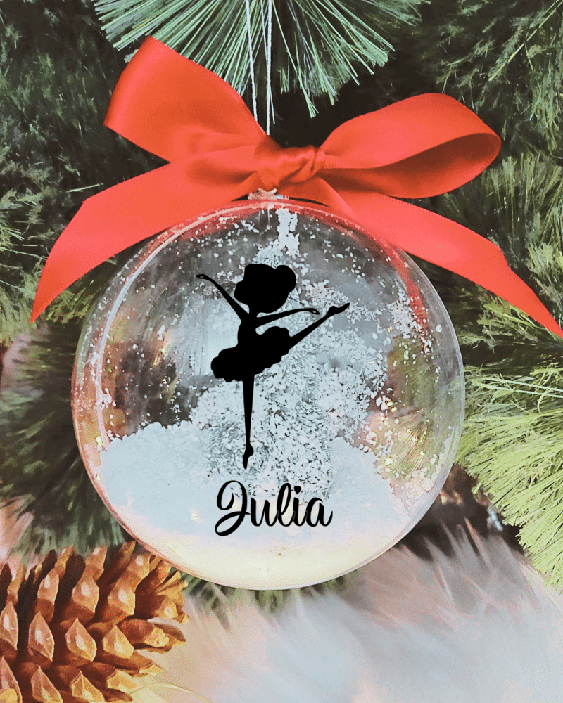 Personalised with Name Ballerina - 10cm Acrylic Bauble