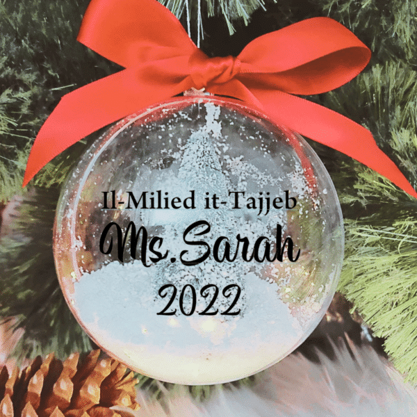 Personalised with Name, Il- Milied It-Tajjeb... - 10cm Acrylic Bauble