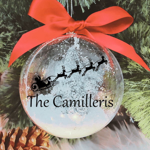 Personalised Sleigh The... - 10cm Acrylic Bauble