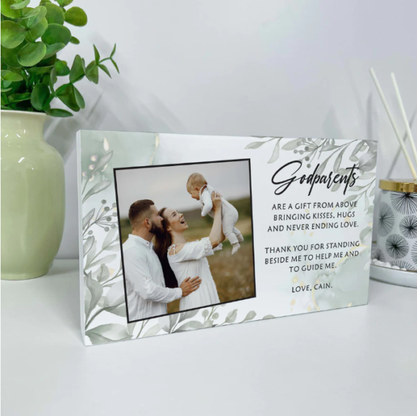 Godparents - Personalised Photo Wooden Block
