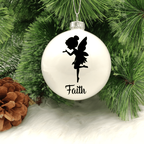 Character Fairy Personalised with Name - 8cm Glass Bauble