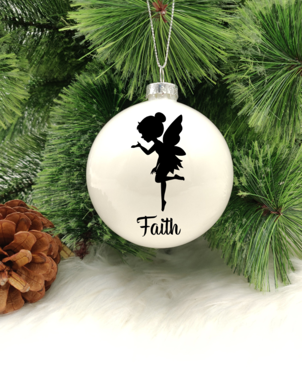 Character Fairy Personalised with Name - 8cm Glass Bauble