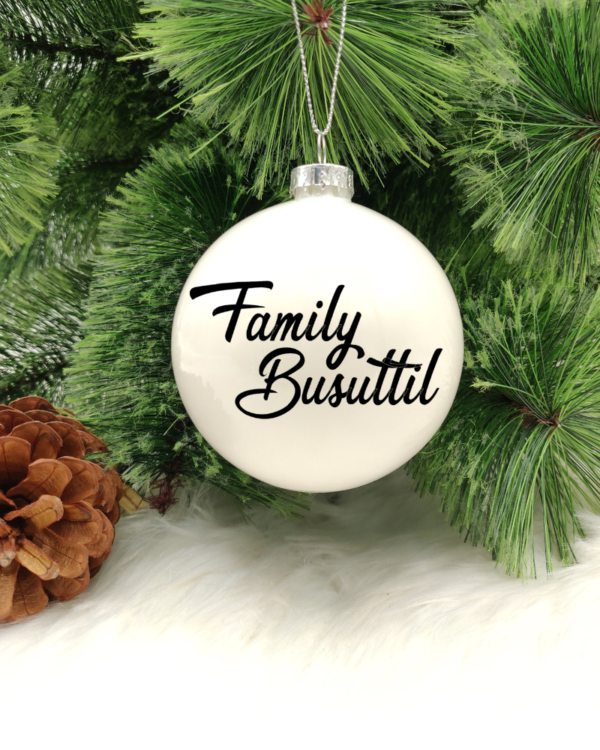 Family... Personalised with Name - 8cm Glass Bauble