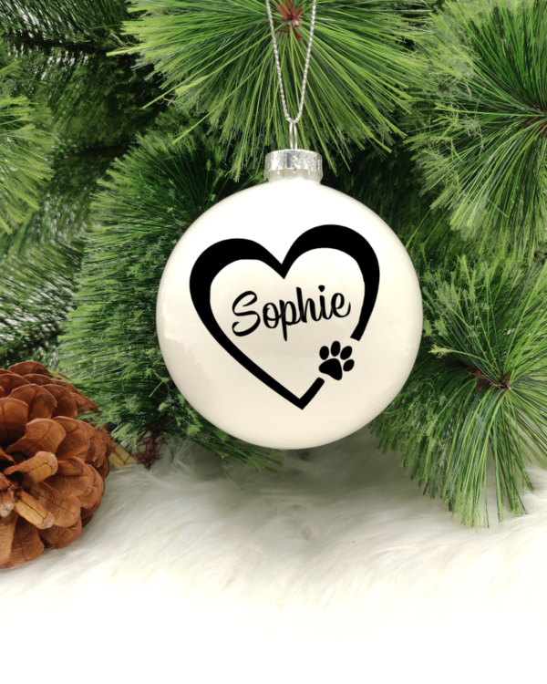 Pet Personalised with Name - 8cm Glass Bauble