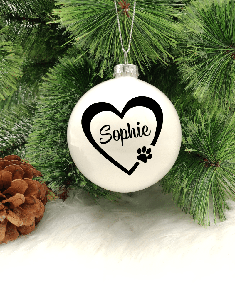 Pet Personalised with Name - 8cm Glass Bauble