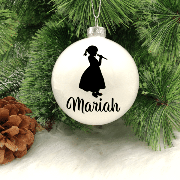 Character Singer Personalised with Name - 8cm Glass Bauble