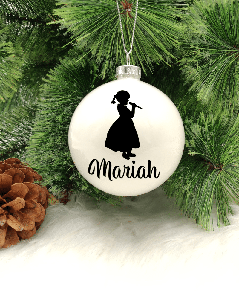 Character Singer Personalised with Name - 8cm Glass Bauble