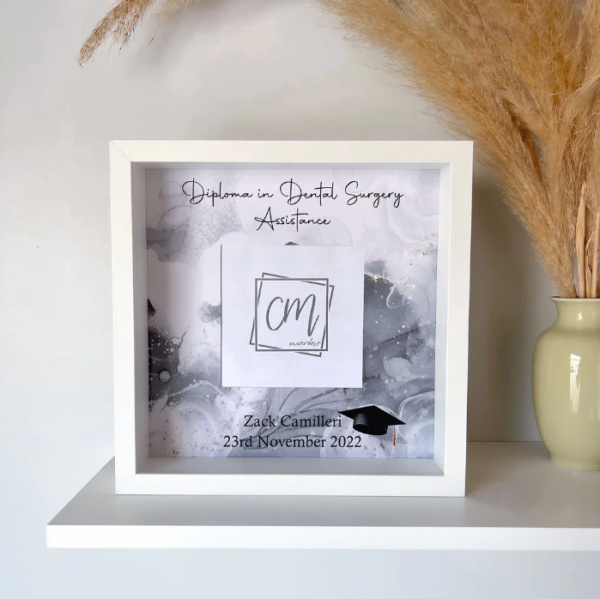 Graduation - Personalised Box Frame in Black