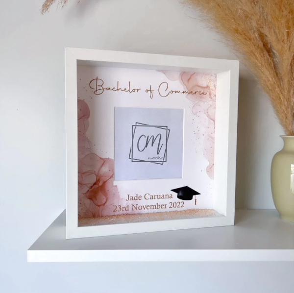 Graduation - Personalised Box Frame in Blush