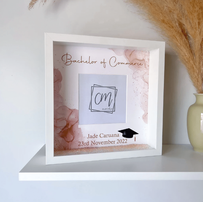Graduation - Personalised Box Frame in Blush