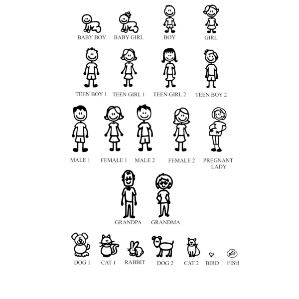 Personalised Family Stick Figure - 8cm Glass Bauble - Image 2
