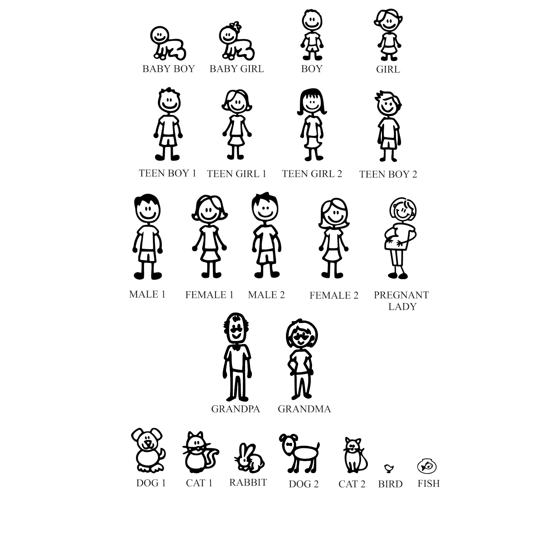 Personalised Family Stick Figure - 8cm Glass Bauble - Image 2