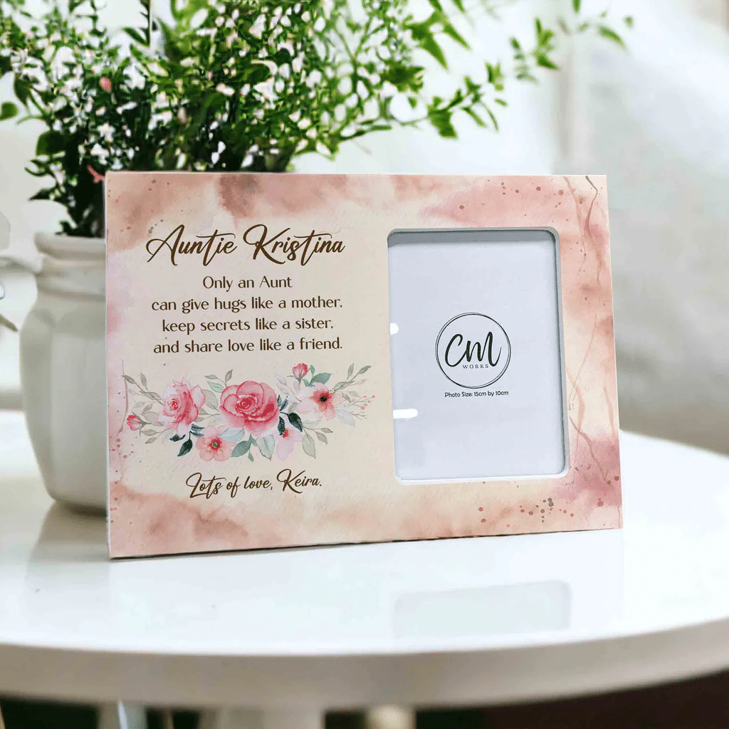 Auntie Personalised Watercolour Wooden Frame