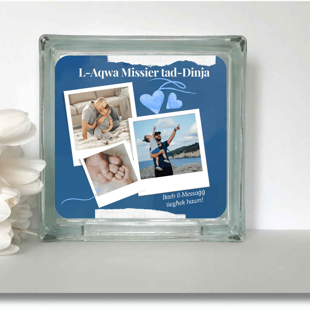 L-Aqwa Missier -Personalised Glass Block