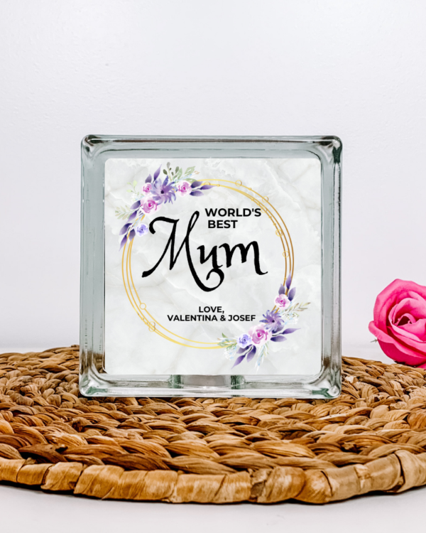 World's Best Mother - Personalised Glass Block
