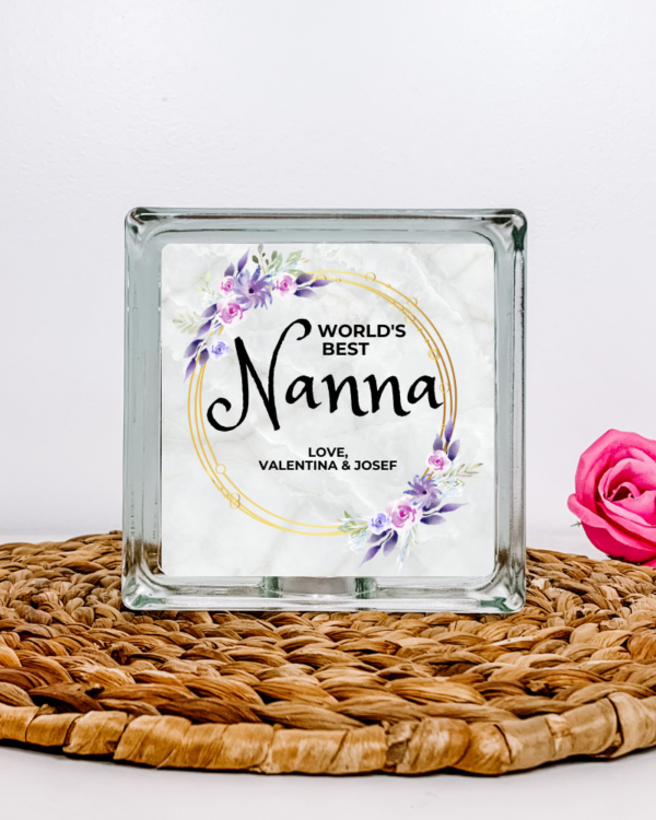 World's Best Nanna - Personalised Glass Block