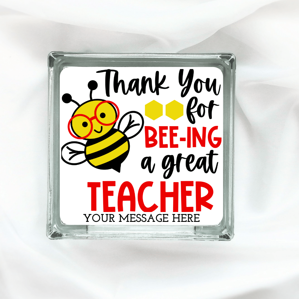 Thank You For Bee.. - Personalised Glass Block