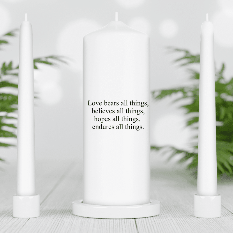 Personalised English Unity Candle Set - Ivory Candles - Image 9