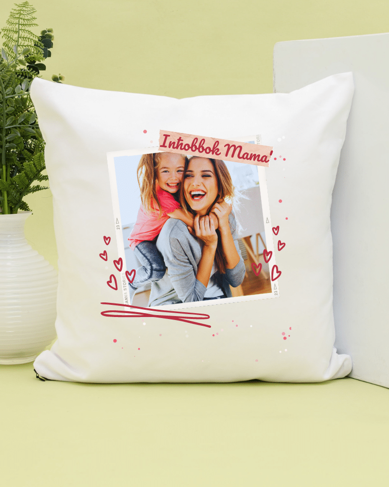 Photo with Red Hearts - Personalised Cushion