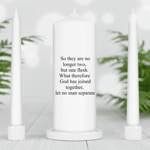 Personalised English Unity Candle Set - White Candles - Image 8