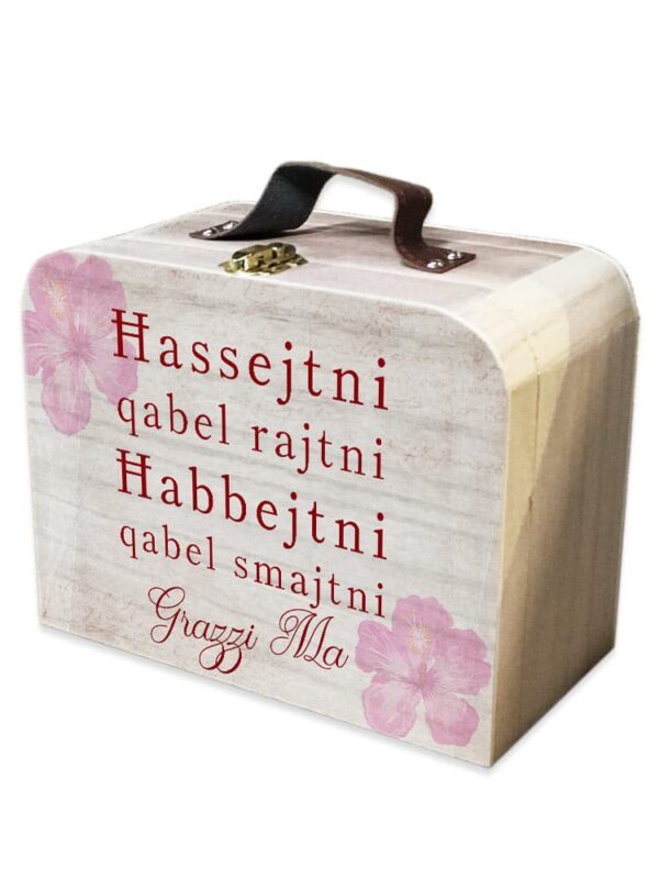 Ħassejtni qabel rajtni… - Wooden Suitcase Box