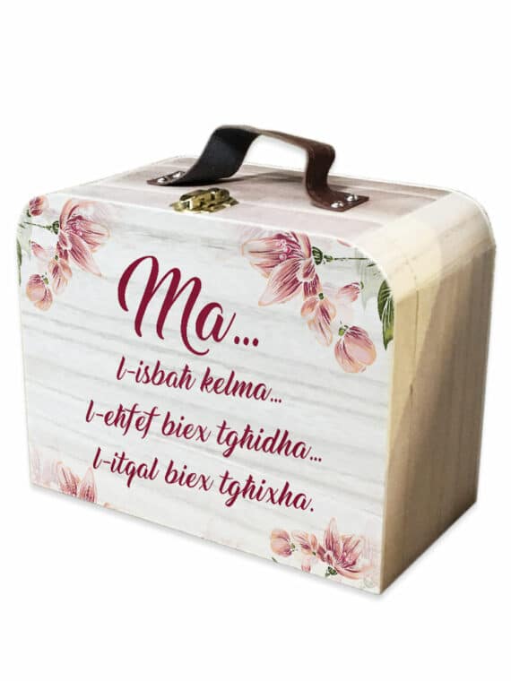 Ma… l-isbaħ kelma… - Wooden Suitcase Box