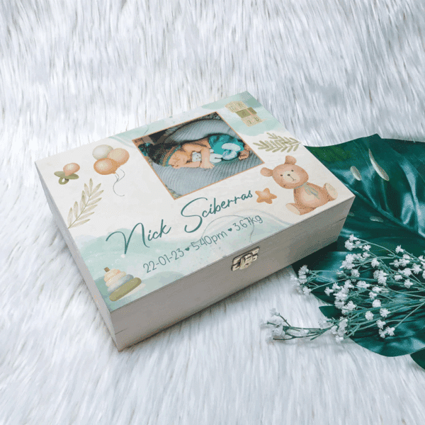 New Born Keepsake Box - Bear Design