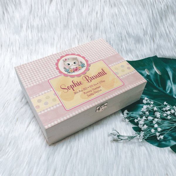 New Born Keepsake Box - Pink Owl
