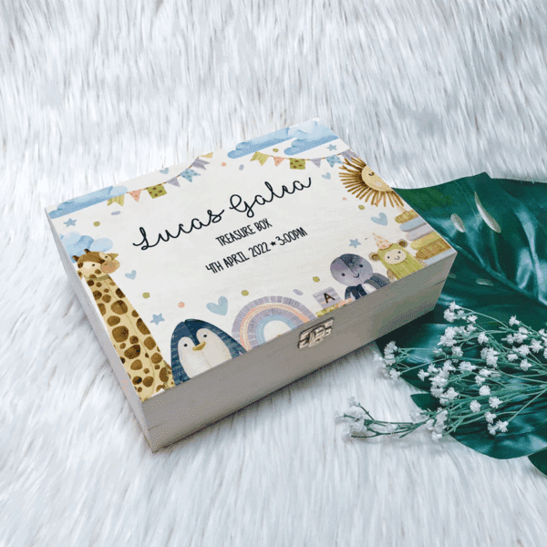 New Born Keepsake Box - Rainbow Party