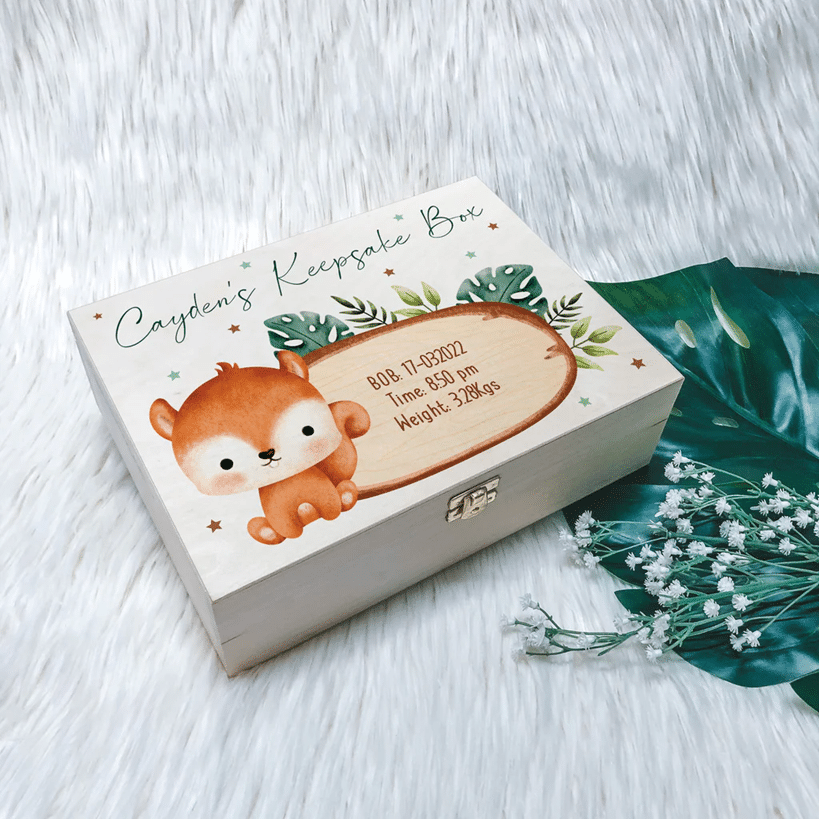 New Born Keepsake Box - Woodland Theme