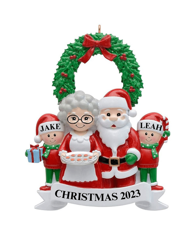 Personalized Christmas Family Ornament - 2 Children