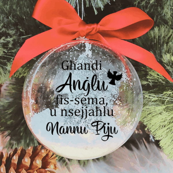 Personalised Għandi Anġlu u Nsejjaħlu.. - 10cm Acrylic Bauble