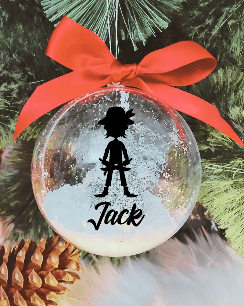 Personalised with Name Pirate - 10cm Acrylic Bauble
