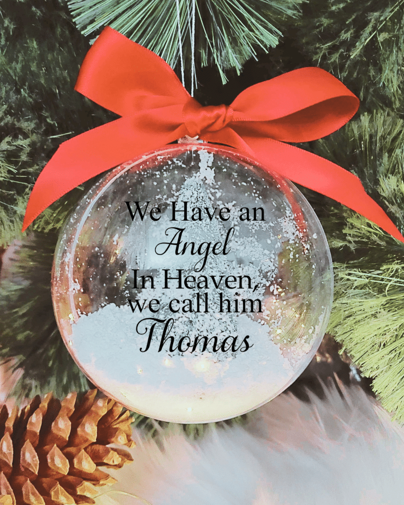 Personalised We Have An Angel We Call Him... - 10cm Acrylic Bauble