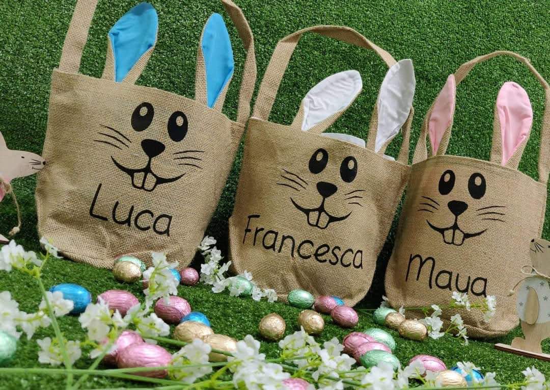Burlap Easter Bunny Baskets